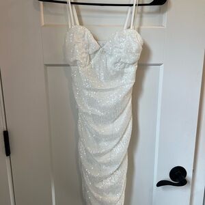 Hello Molly White Sequin Dress